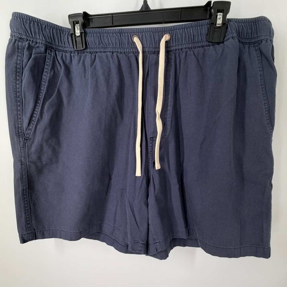 Marine Layer Saturday Shorts Mens XXL Navy Blue Elastic Waist Drawstring Casual